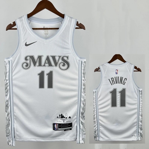 24/25 Dallas Mavericks IRVING #11 White City Edition Top Quality Hot Pressing Retro NBA Jersey