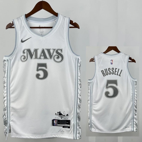 24/25 Dallas Mavericks RUSSELL #5 White City EditionTop Quality Hot Pressing NBA Jersey