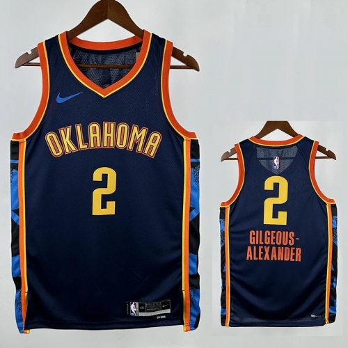24/25 OKC Thunder ALEXANDER # 2 City Edition Top Quality Hot Pressing NBA Jersey