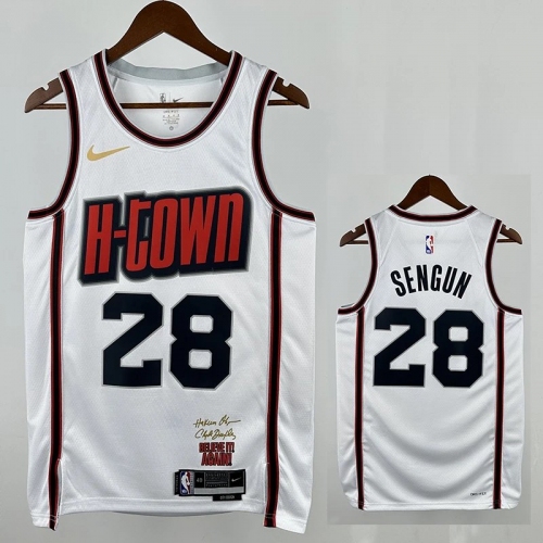 24/25 ROCKETS SENGUN #28White City Edition Home Top Quality Hot Pressing NBA Jersey