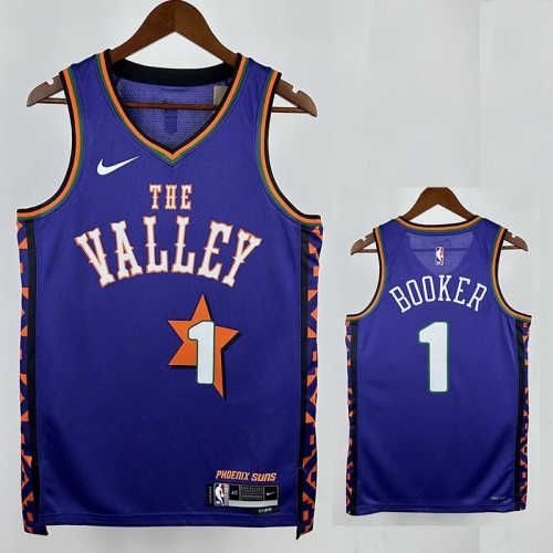 24/25 SUNS BOOKER #1 Blue City Edition Top Quality Hot Pressing Retro NBA Jersey