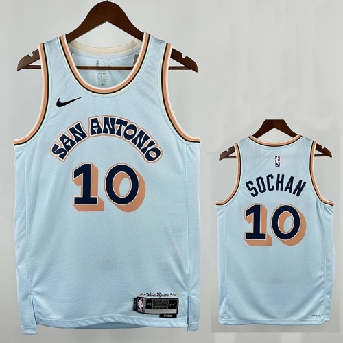 24/25 Sa Spurs SOCHAN #10 City Edition Top Quality Hot Pressing NBA Jersey
