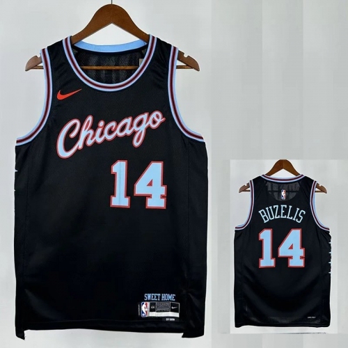 25/26 BULLS BUZELIS # 14 Black City Edition Top Quality Hot Pressing NBA Jersey