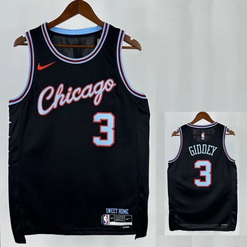 25/26 BULLS GIDDEY # 3 Black City Edition Top Quality Hot Pressing NBA Jersey