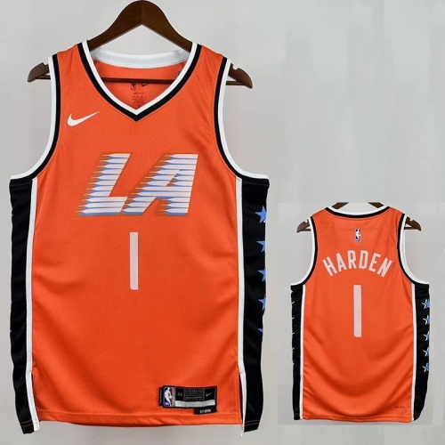 25/26 Clippers HARDEN # 1 Orange City Edition Top Quality Hot Pressing NBA Jersey