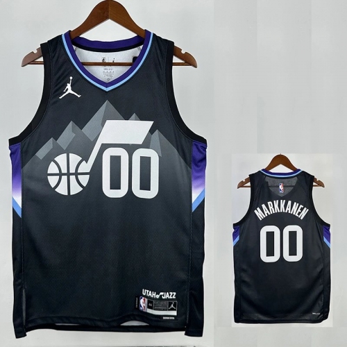 25/26 JAZZ MARKKANEN #00 Black Flying Man Top Quality Hot Pressing NBA Jersey