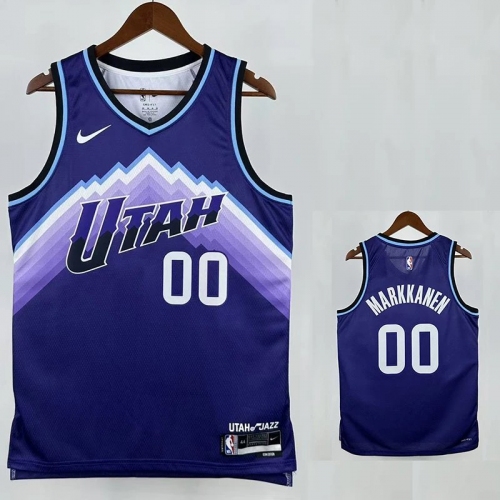 25/26 JAZZ MARKKANEN #00 Purple Top Quality Hot Pressing NBA Jersey