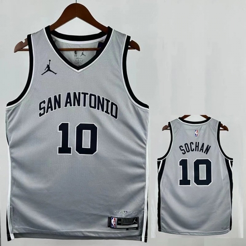 25/26 Sa Spurs SOCHAN #10 Grey Limited Edition Top Quality Hot Pressing NBA Jersey