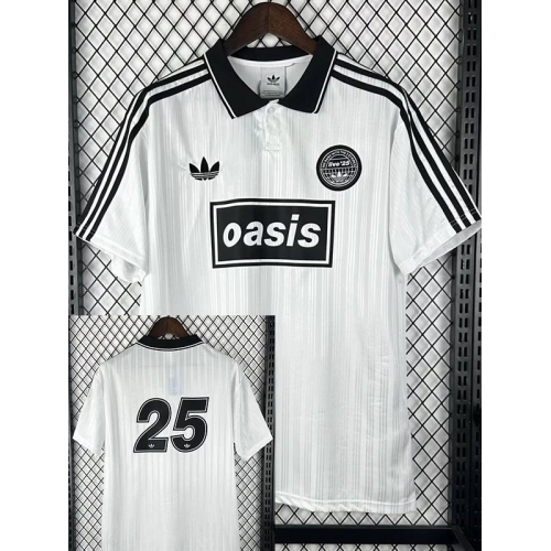 26/27 Live'25 OASIS White With No25 Tour Soccer Jersey#带25号(黑边)