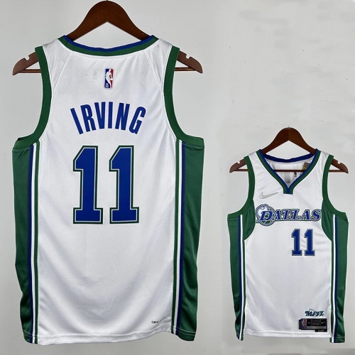 75th Anniversary Dallas Mavericks LRVING #11 White Top Quality Hot Pressing City Edition NBA Jersey（