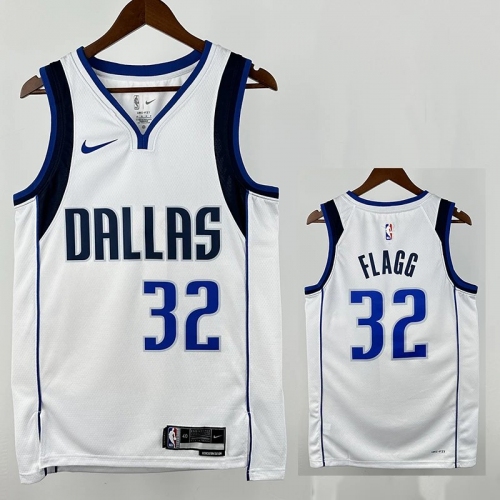 Dallas Mavericks FL AGG #32 White Top Quality Hot Pressing NBA Jersey