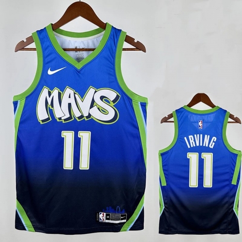 Dallas Mavericks LRVING #11 Blue Gradient Top Quality Hot Pressing NBA Jersey