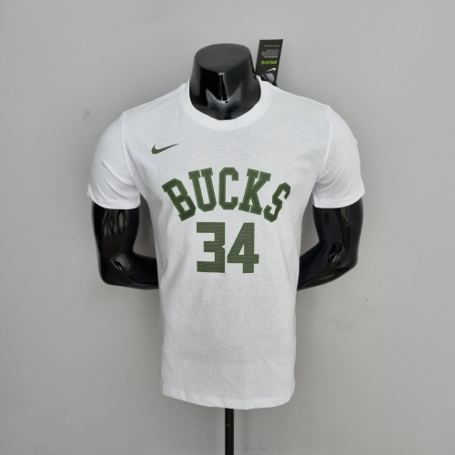 Giannis Antetokounmpo Milwaukee Bucks Casual T-shirt White