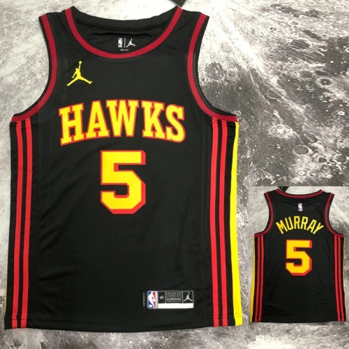 HAWKS MURRAY #5 Black Top Quality Hot Pressing NBA Jersey (Trapeze Edition)