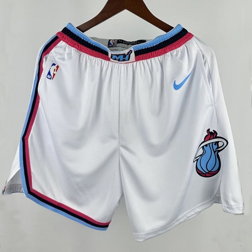 Heat White Top Quality NBA Pants