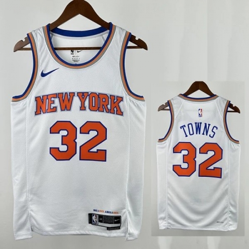 KNICKS TOWNS #32 White Top Quality Hot Pressing NBA Jersey