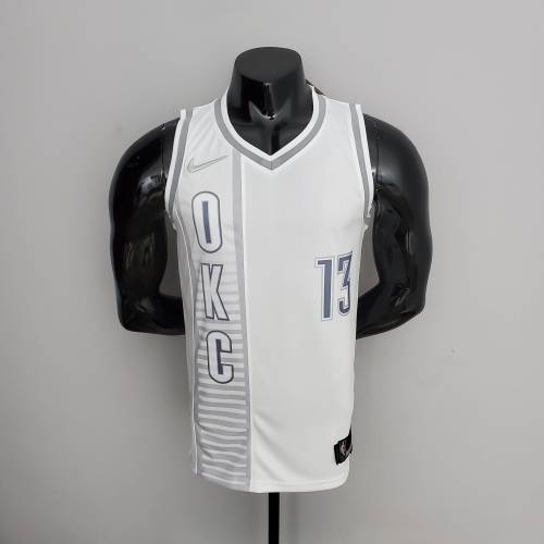 Paul George Oklahoma City Thunder 75th Anniversary 2022 City Edition Swingman Jersey White