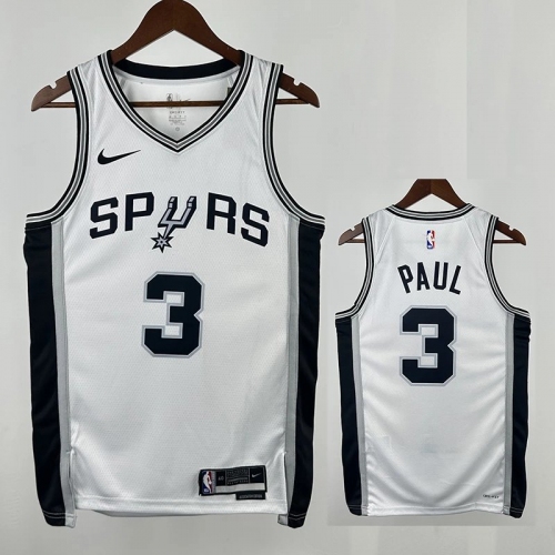 Sa Spurs PAUL #3 White Top Quality Hot Pressing NBA Jersey