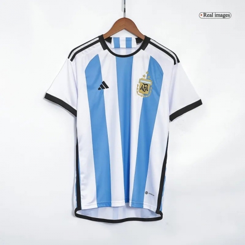 2022 Argentina World Cup Champion Edition 3 stars Home Jersey