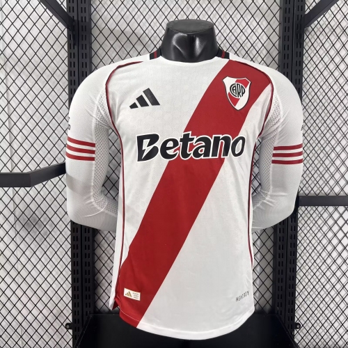 2025/2026 Long Sleeve Player Version River Plate Home Football Shirt
