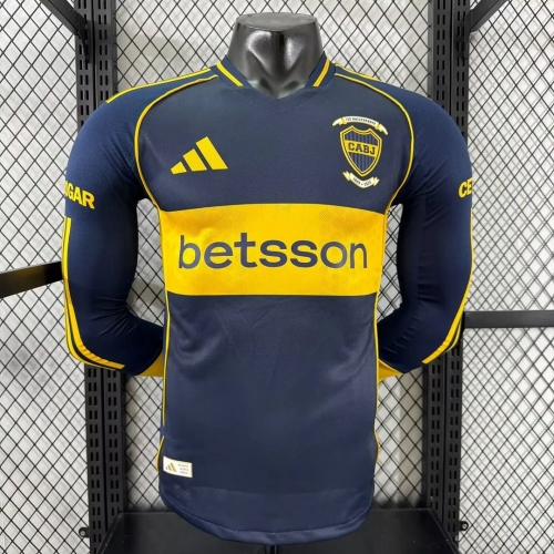 2025/2026 Long Sleeves Player Version Boca Juniors Home Football Shirt