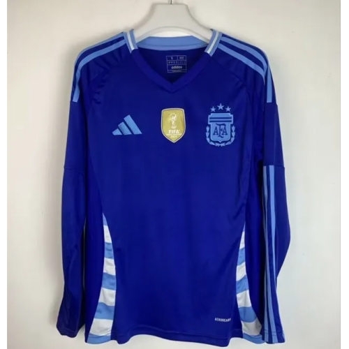Argentina 2024 Copa America Away Man Long Sleeve Jersey With FIFA World Cup badge