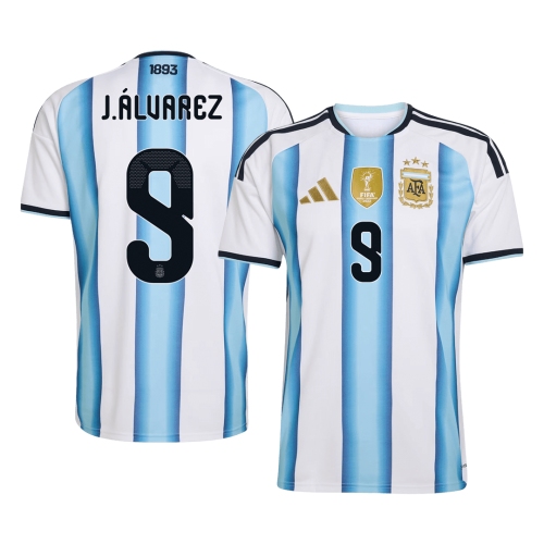 J.&Aacute;LVAREZ #9 Argentina Home Soccer Jersey World Cup 2026