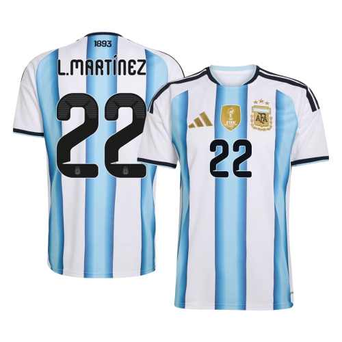 L.MART&Iacute;NEZ #22 Argentina Home Soccer Jersey World Cup 2026
