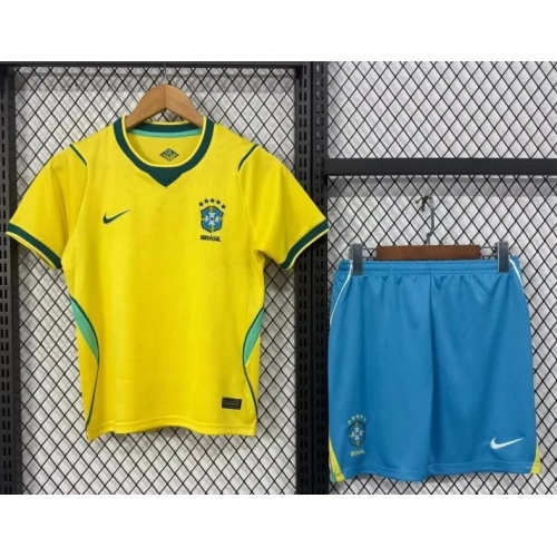 2026 Brazil Home Soccer Jersey Kids Size