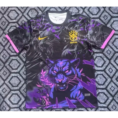 2026 Brazil National Team Special Edition Black Purple Soccer Jersey
