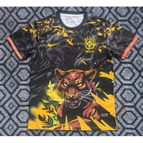 2026 Brazil National Team Special Edition Black Yellow Soccer Jersey