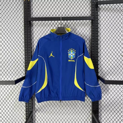 2026 Brazil National Team Windbreaker Blue Football Shirt