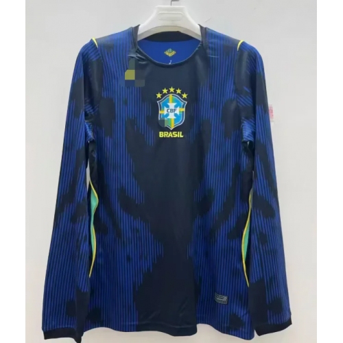 2026 Long Sleeve Brazil National Team Away Soccer Jersey