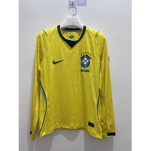2026 Long Sleeve Brazil National Team Home Soccer Jersey
