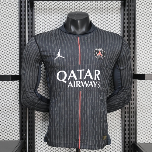 2025/2026 Long Sleeve Player Version Psg Paris Saint-Germain Fourth Away Football Shirt