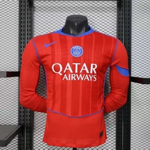 2025/2026 Long Sleeve Player Version Psg Paris Saint-Germain Third Away Football Shirt