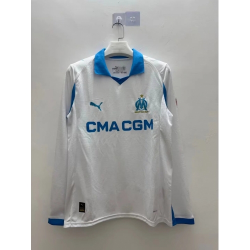 2025/2026 Long sleeve Olympique de Marseille Home Football Jersey