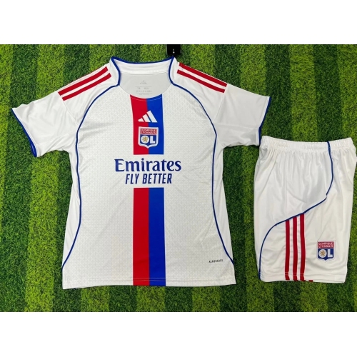 2025/2026 Lyon Home Football Shirt Kids Size