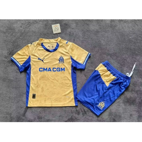 2025/2026 Olympique de Marseille Fourth Away Football Shirt Kids Size