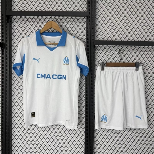 2025/2026 Olympique de Marseille Home Football Shirt Kids Size