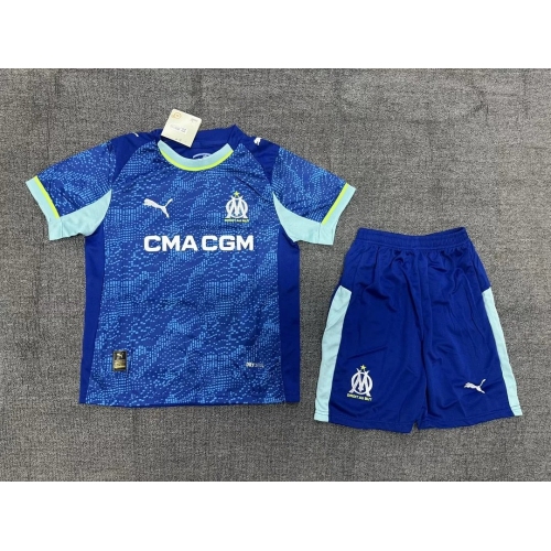 2025/2026 Olympique de Marseille Third Away Football Shirt Kids Size
