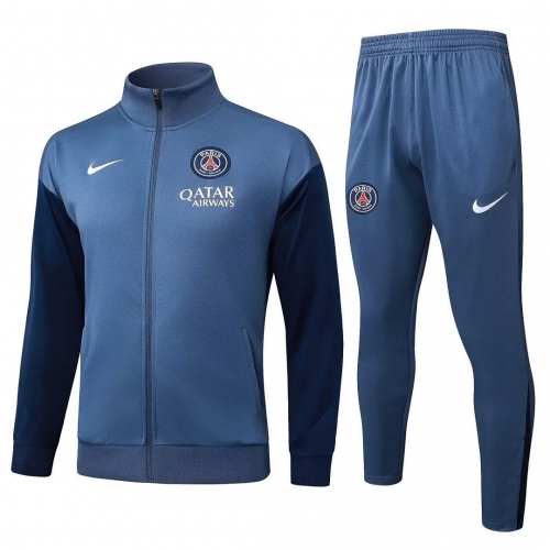 2025/2026 Paris Saint-Germain Full Zip Training Suit Light Blue