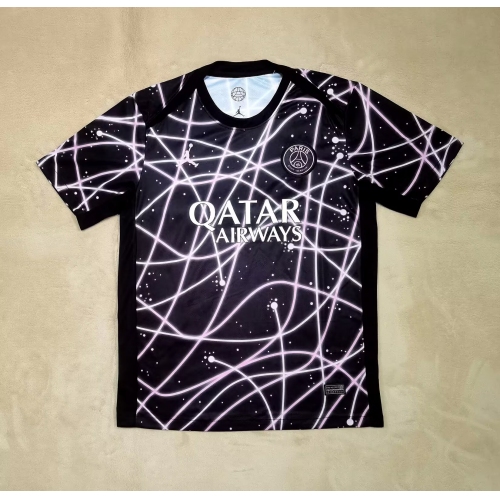 2025/2026 Psg Paris Saint-Germain Pre-Match Training Suit Black Football Shirt