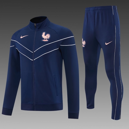 2026 France Full Zip Training Suit Blue Football Shirt