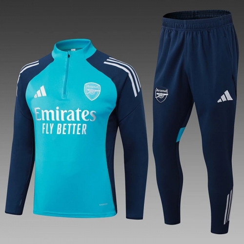 2025/2026 Arsenal Half-Pull Training Suit Colorful Blue Football Shirt