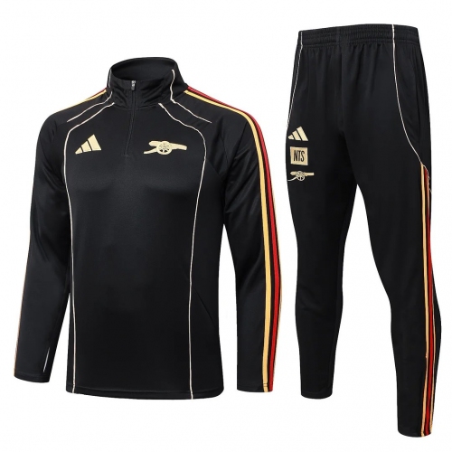 2025/2026 Arsenal Half-Pull Training Suit Retro Black Football Shirt