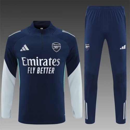 2025/2026 Arsenal Half-Pull Training Suit Royal Blue Football Shirt