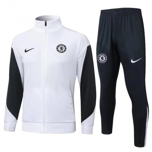 2025/2026 Chelsea Full Zip Training Suit White Football Shirt Set