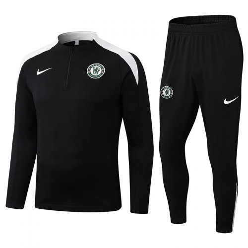 2025/2026 Chelsea Half-Pull Training Suit Black Football Shirt Set