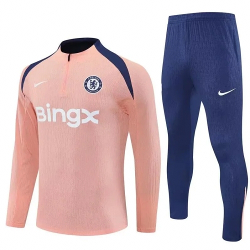 2025/2026 Chelsea Half-Pull Training Suit Pink Football Shirt Set